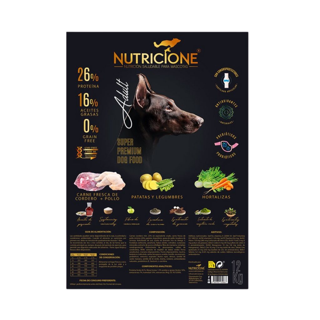 Pienso Carne Fresca para Perros Adultos 12 kg | Grain Free Cordero/Pollo 12 Kg