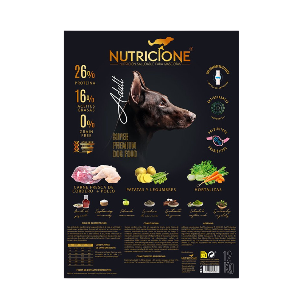 Pienso Carne Fresca para Perros Adultos 12 kg | Grain Free Cordero/Pollo 12 Kg