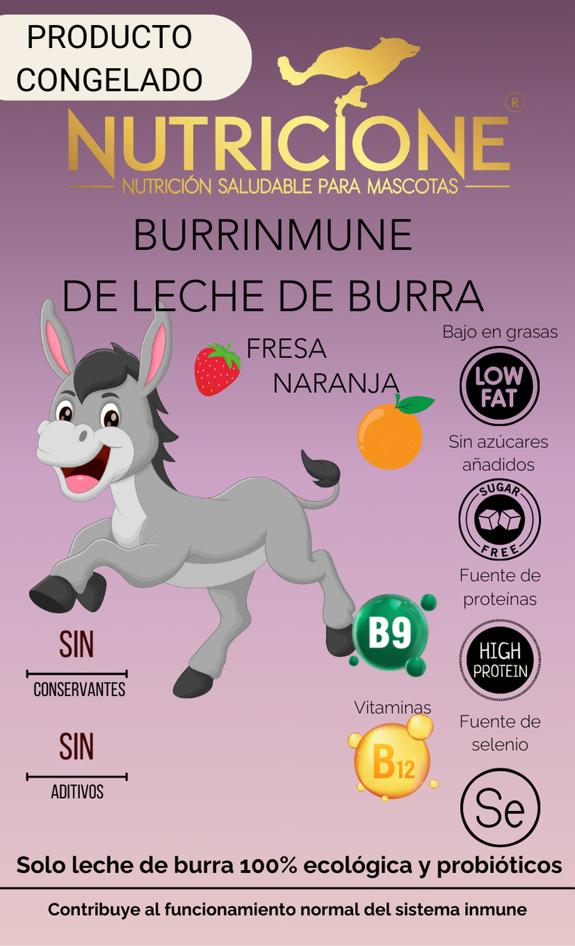 Burrinmune de Leche de Burra con sabor Fresa/ Naranja 100 mL