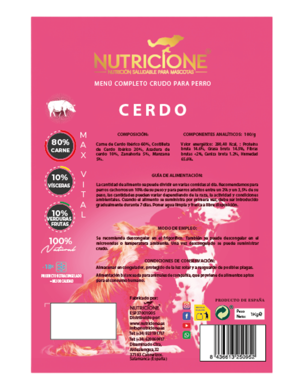 Original Barf | Menú Completo Cerdo Monoproteico