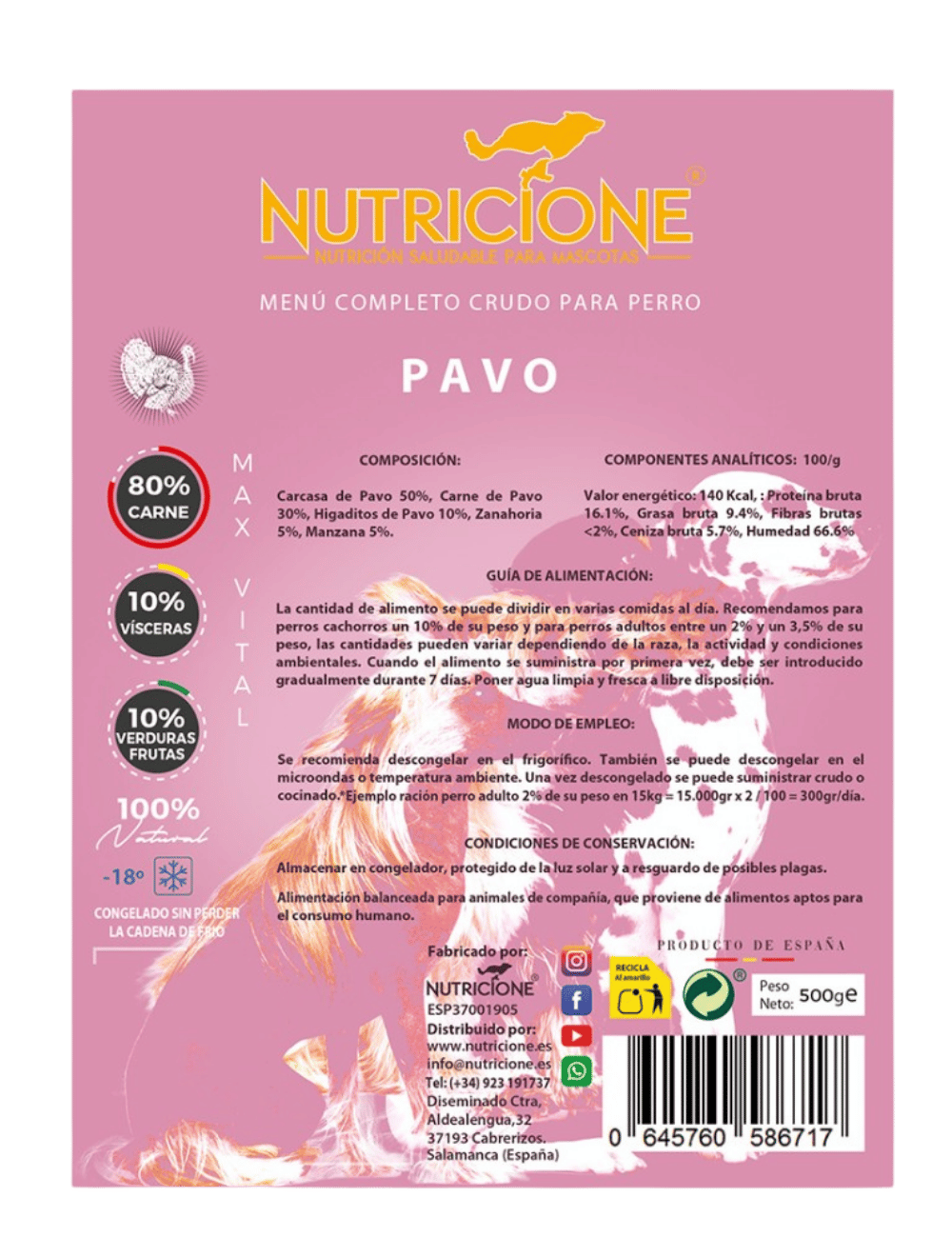 Original Barf | Menú Completo Pavo Monoproteico