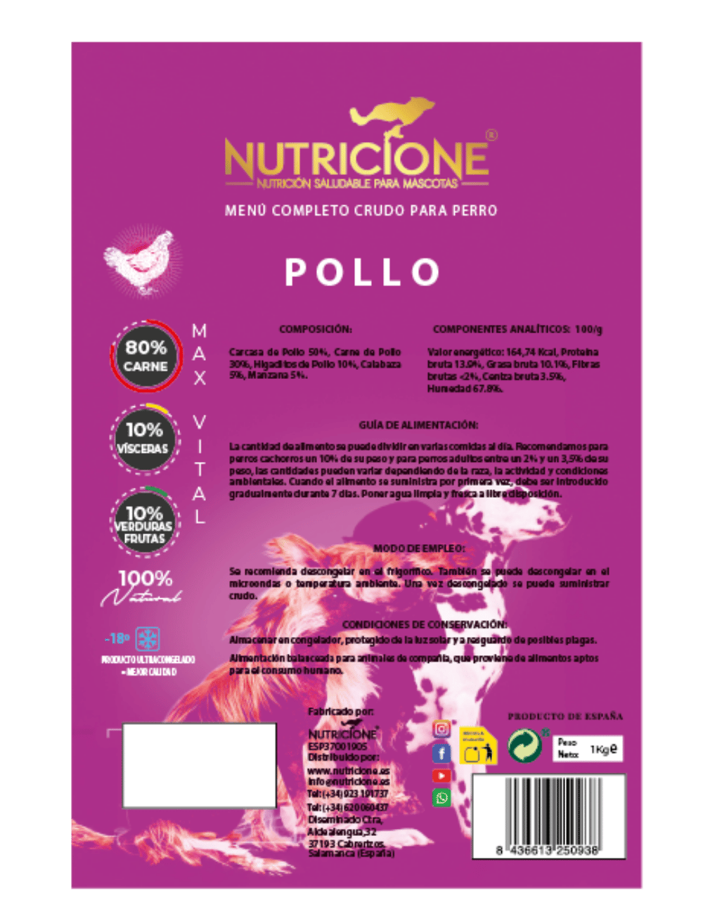 Original Barf | Menú Completo Pollo Monoproteico
