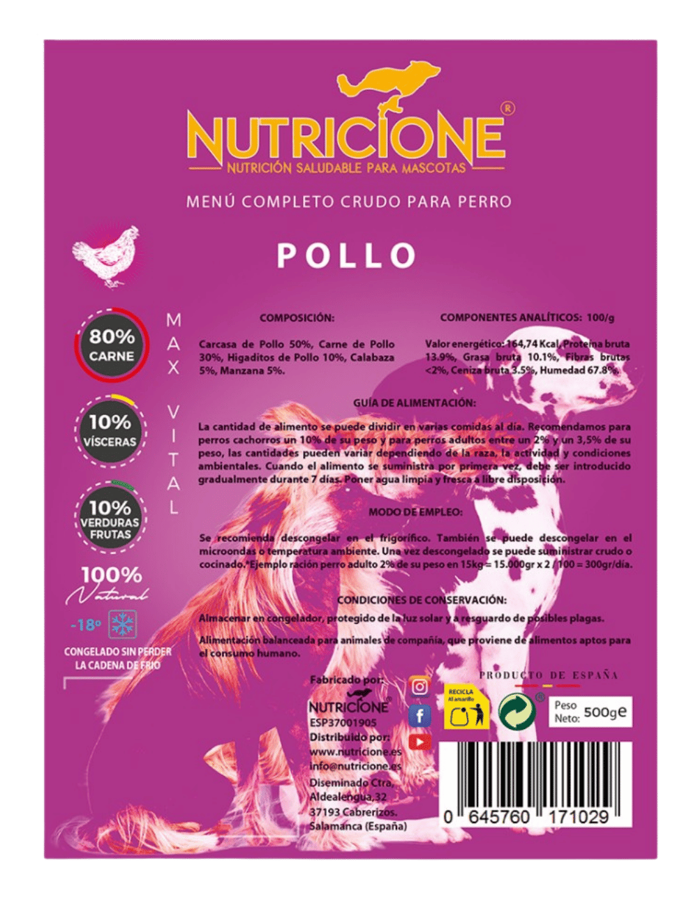 Original Barf | Menú Completo Pollo Monoproteico