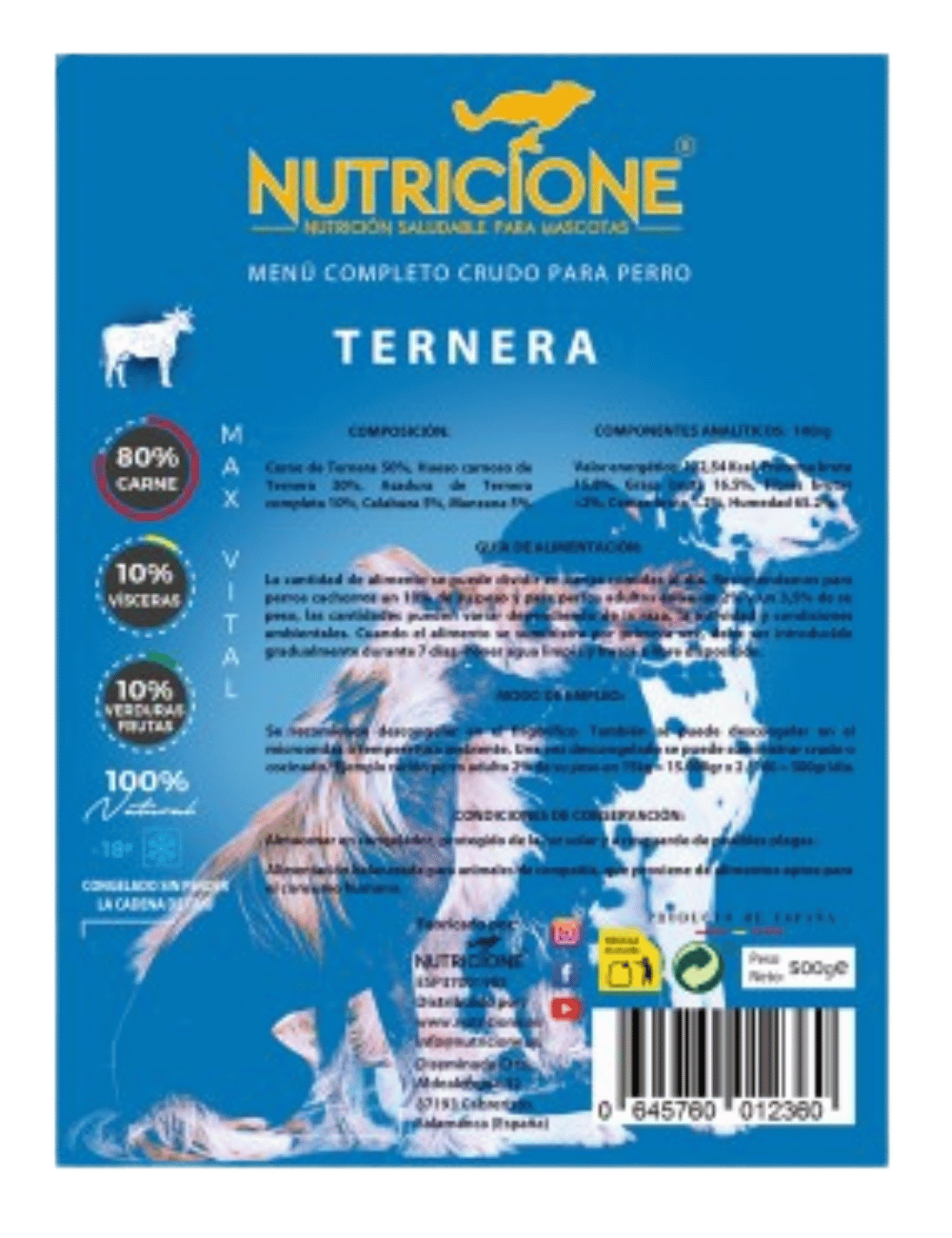 Original Barf | Menú Completo Ternera Monoproteico