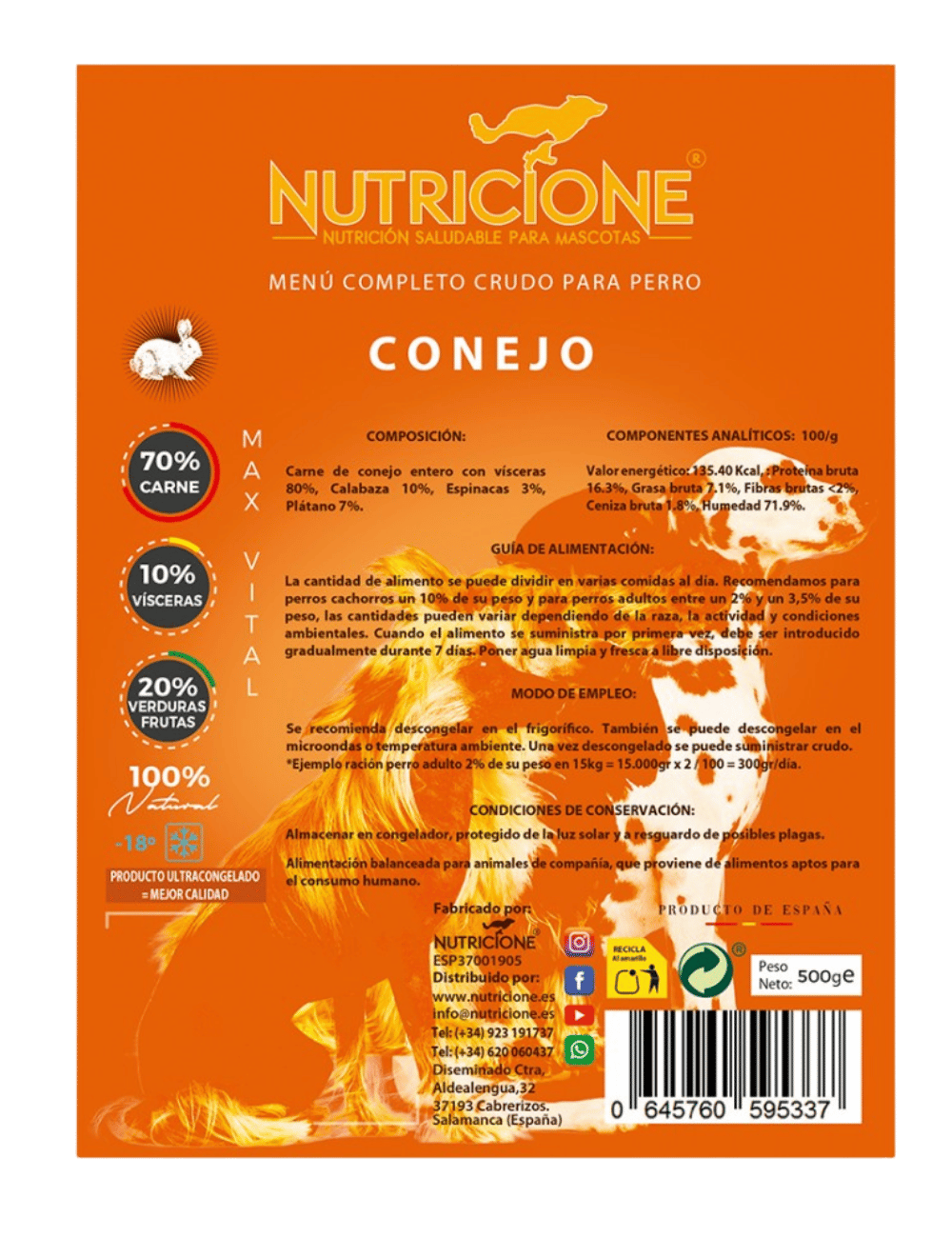 Original Barf | Menú Completo Conejo Monoproteico
