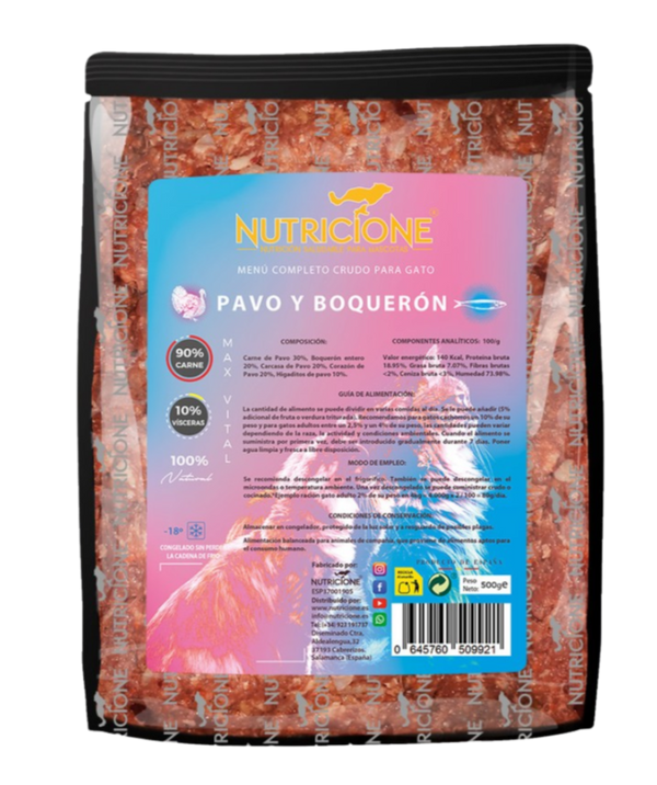 Original Barf | Menú Completo Pavo/Boquerón | Gatos