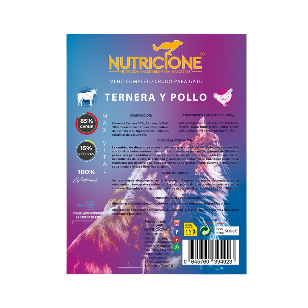 Original Barf | Menú Completo Ternera/Pollo | Gatos