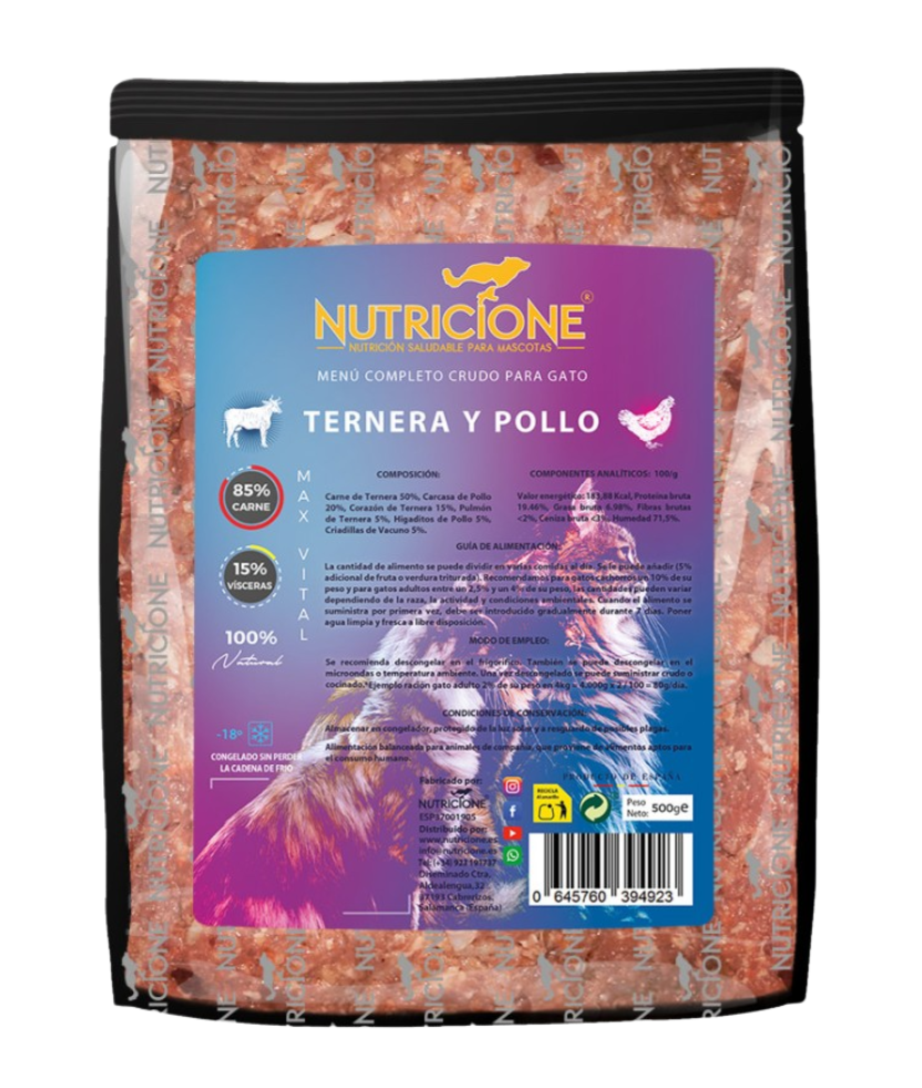Original Barf | Menú Completo Ternera/Pollo | Gatos