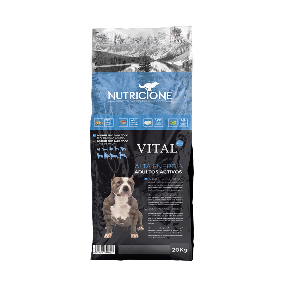 Vital Plus Adulto Alta Energía 20 kg | Pienso Premium Pollo/Atún 20 Kg