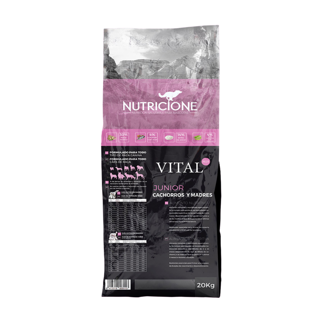 Vital Plus Cachorros y Madres 20 kg | Pienso Premium Pollo/Atún 20 Kg