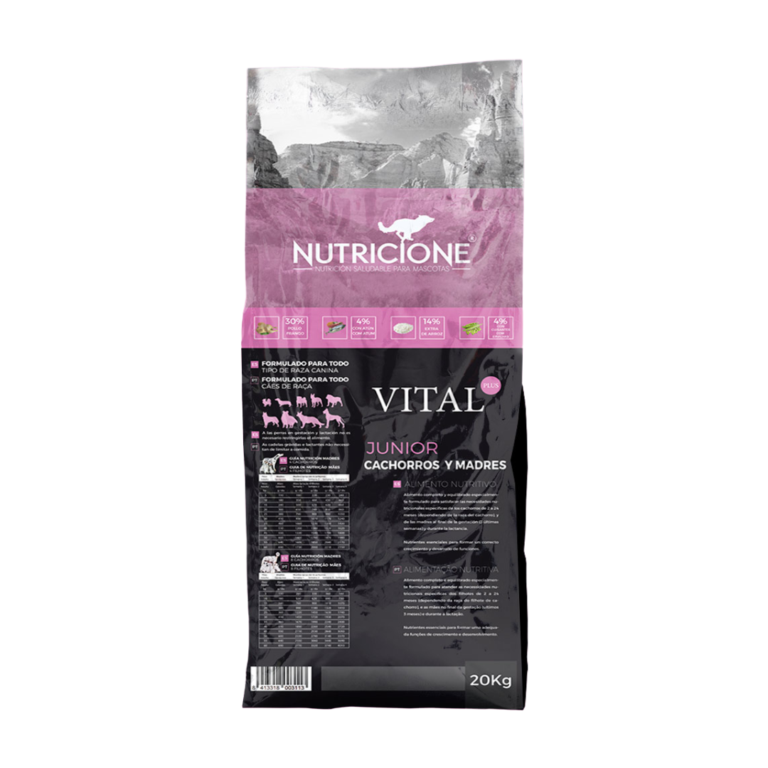 Vital Plus Cachorros y Madres 20 kg | Pienso Premium Pollo/Atún 20 Kg