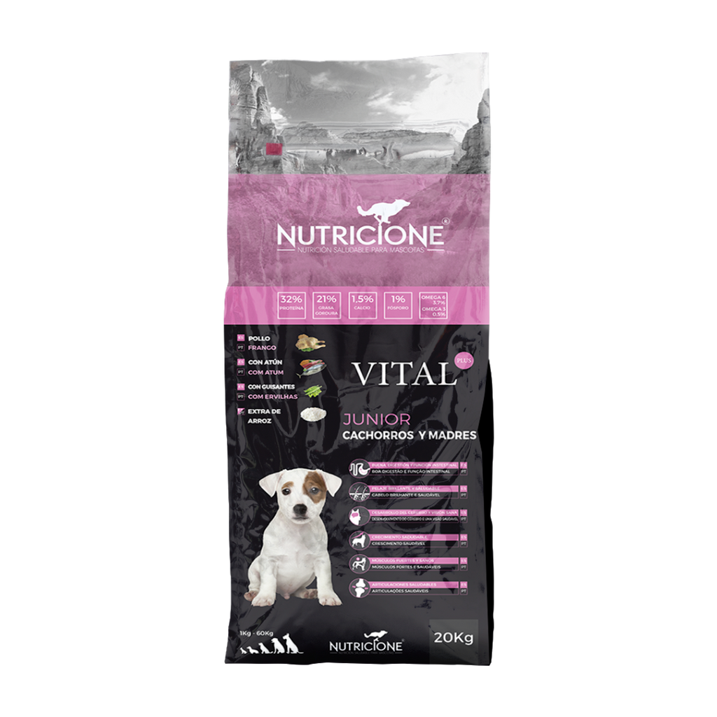 Vital Plus Cachorros y Madres 20 kg | Pienso Premium Pollo/Atún 20 Kg